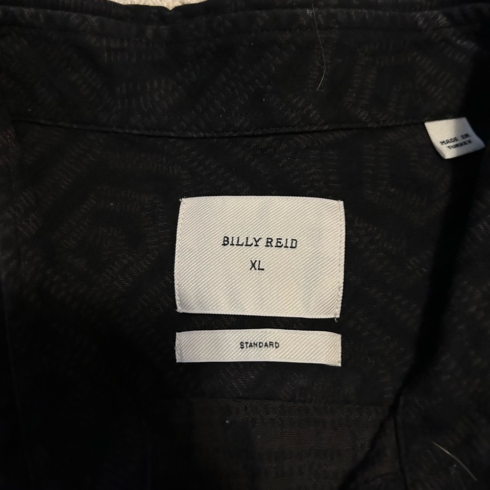 Billy Reid Textured Dark Patterned Button-Down Shirt - Picture 5 of 6